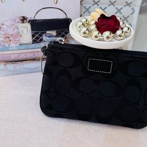Coach Black Monogram Wristlet